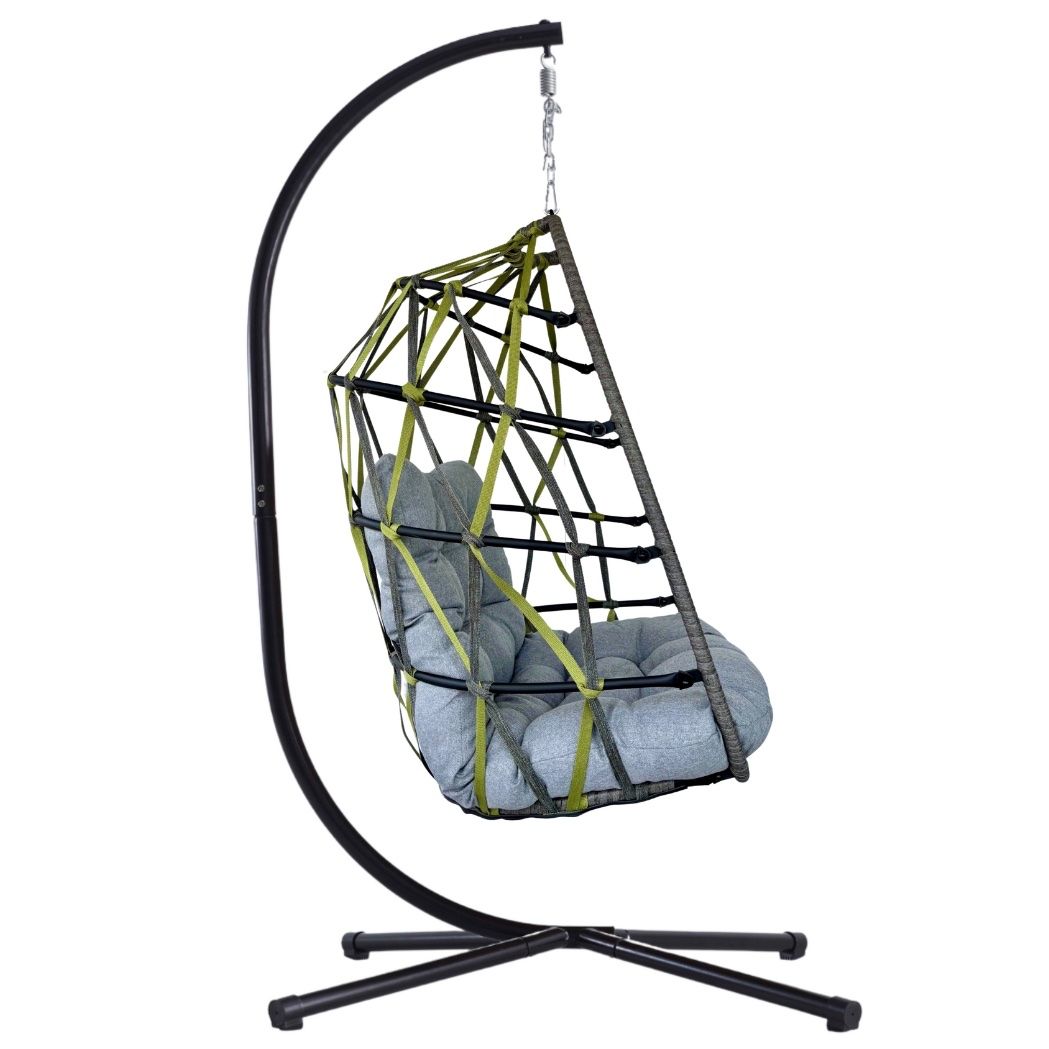 Gartenhängesitze: Hängesessel Diamond-Band Grau/Grün – Neu und originalverpackt aus Ermatingen von MyHappyHome 5
