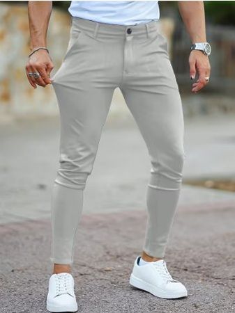 NEUE Herren Stretch Skinny Hose grau Gr. M - 226048