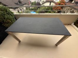Gartentisch Granit Cadiz / Steintisch mit Edelstahlgestell