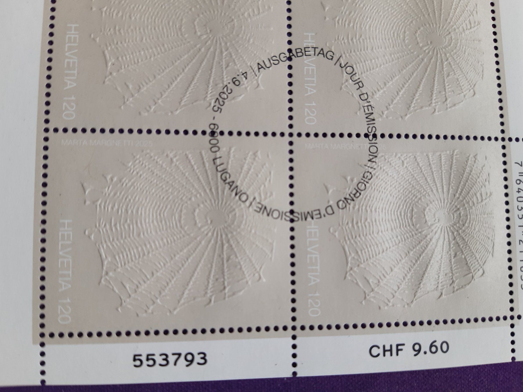 Tous les timbres: Zierbogen ET-Stempel "Kunstsegment der POst, 2025 – Neuf (Voir description) à Wangs par weisstannen01 1