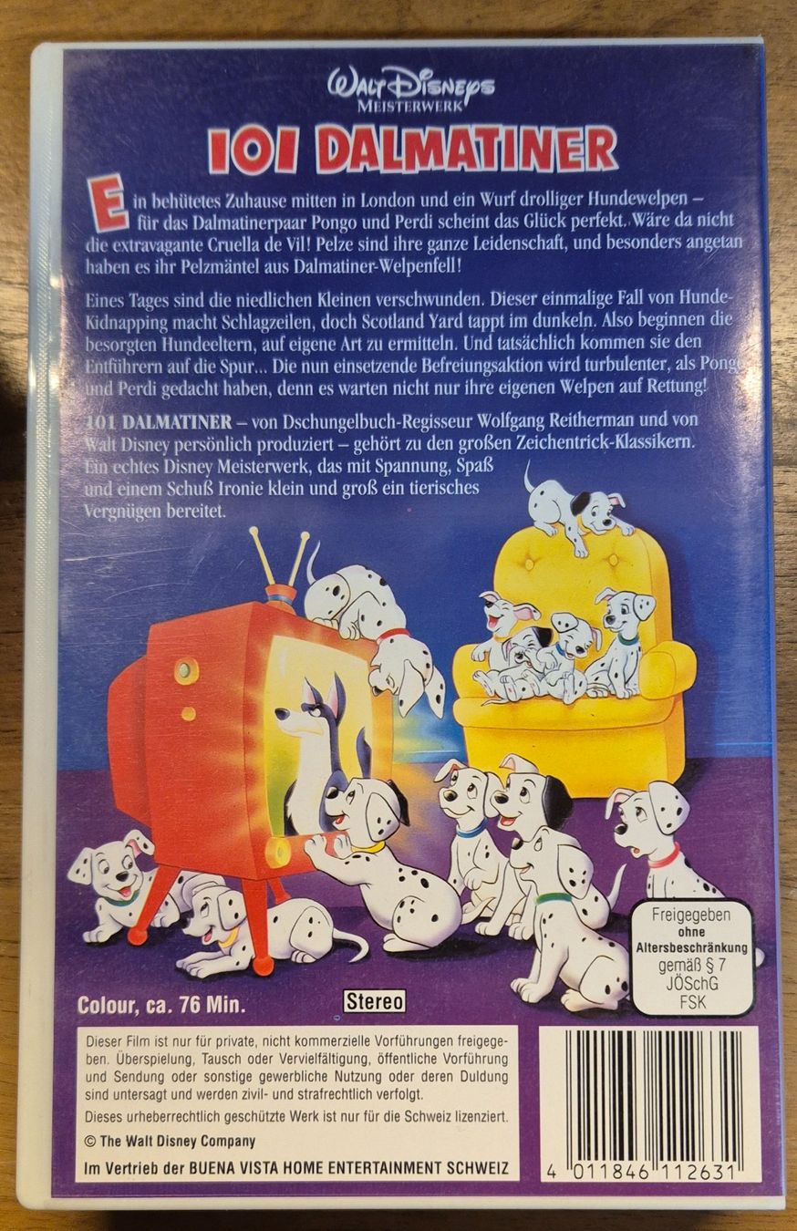 Tutti i VHS: VHS-Videokassette Walt Disneys "101 Dalmatiner" – Usato da Spreitenbach venduto da Weha9 1