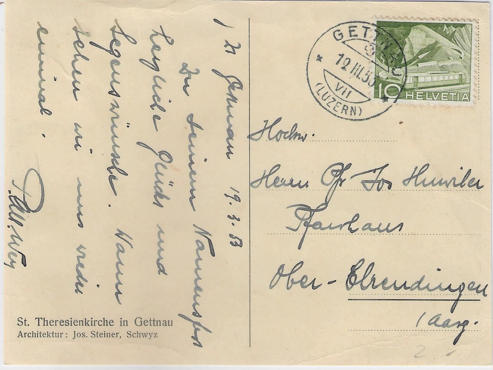 Cartoline postali: Gettnau - St. Theresienkirche – Usato da Ettingen venduto da Kartenplanet 1