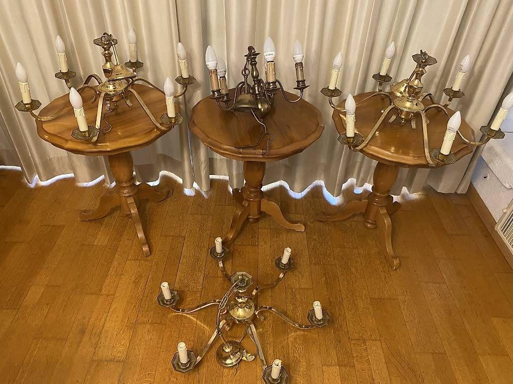 Lampes: 4 elegante Messing-Kronleuchter  – D'occasion à Steckborn par sab_r2xl