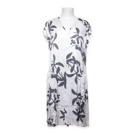 Nile dress white black floral print size L viscose
