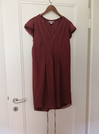 H&M Kleid, bordeauxrot, Grösse 36, Herbst/Winter-Look