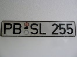 Nummernschild / Auto / Kfz-Kennzeichen Deutschland PB-SL 255