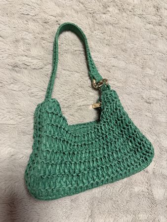 H&M Handtasche Grön, gewebt, Damen, mit Reissverschluss