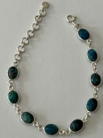 Armband aus Sterling Silber, facettierter Chrysocoll