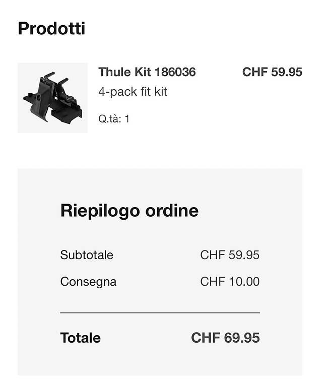 Thule Box da tetto: Dachbox Thule Kit / Kit per Box da tetto Thule – Nuovo e nell'imballaggio originale da Caslano venduto da mus_bqg5 1