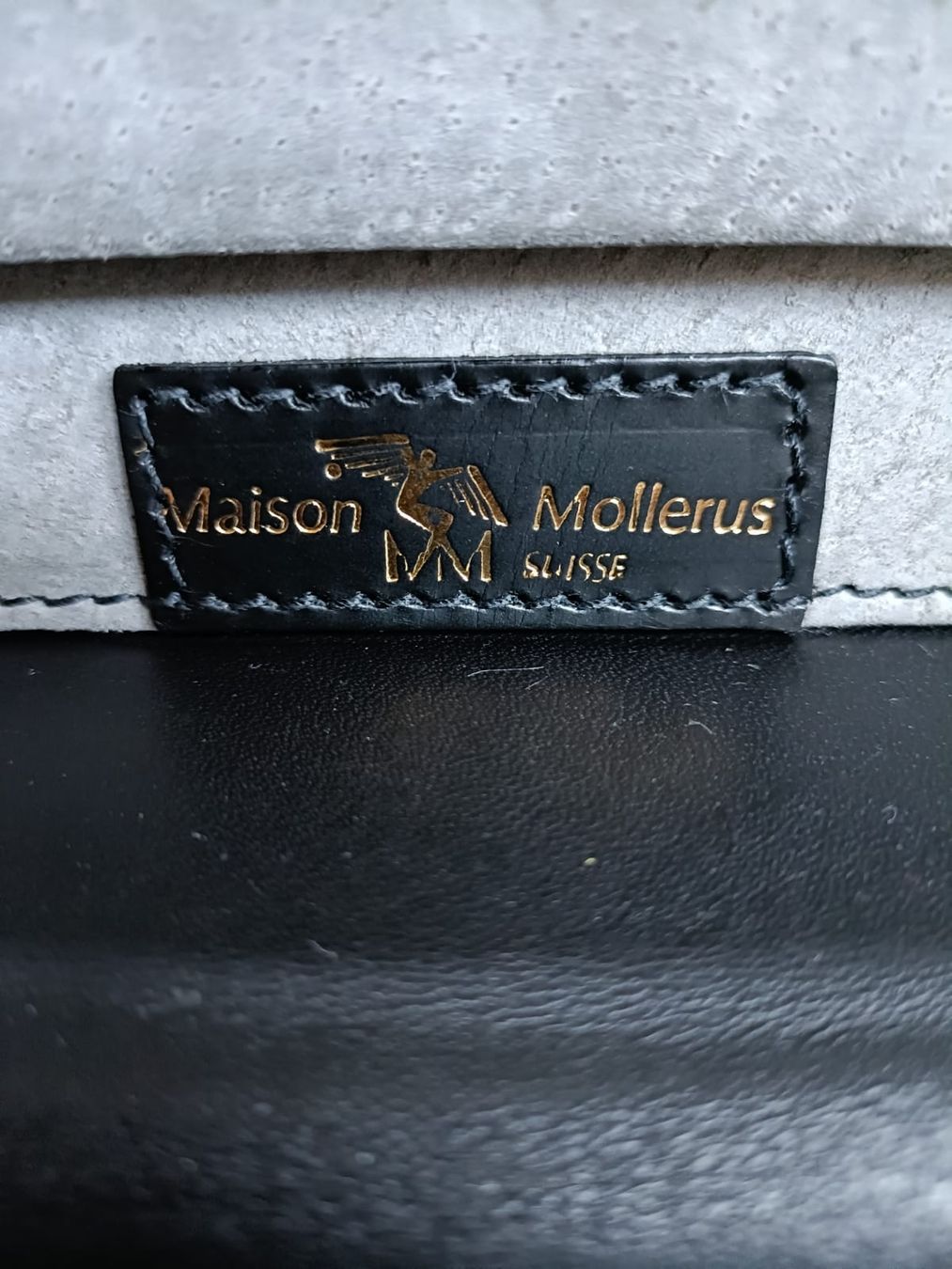 Maison Mollerus Valigie: Maison Mollerus Suitcase, Vintage, Black Leather – Usato da Wädenswil venduto da SwissCapriz 1