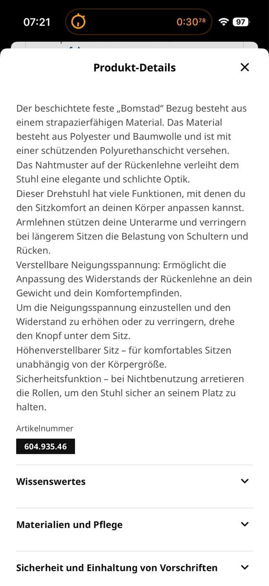 Ikea Stühle: Bürostuhl – Gebraucht aus Kloten von cigiro 1
