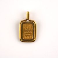 1g Goldbarren mit Fassung als Anhänger