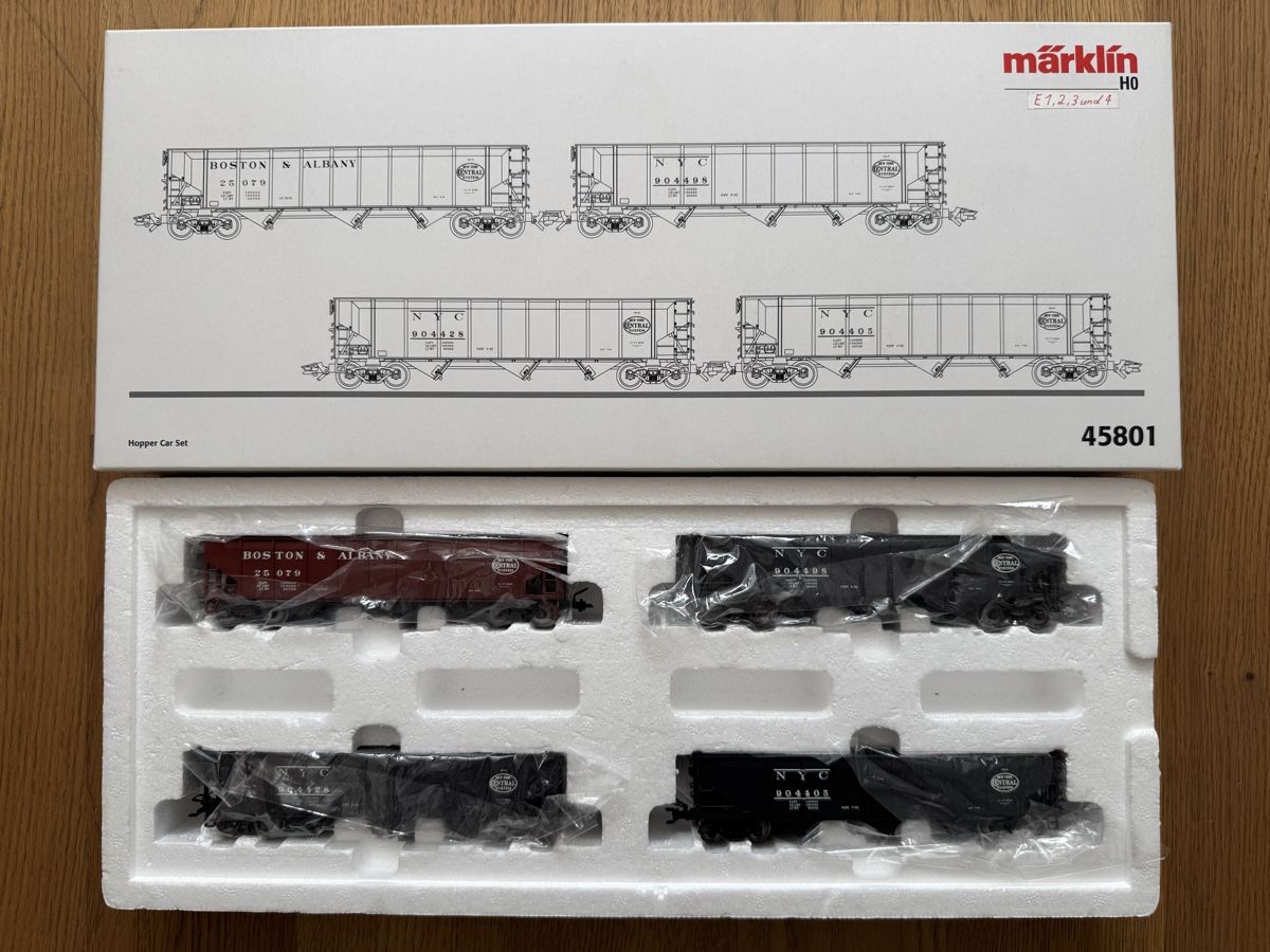 Märklin Modellini di ferrovie: Märklin 45801 USA Güterwagenset – Nuovo (secondo la descrizione) da Fieschertal venduto da REZELL