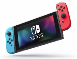 -55% Nintendo Switch V1 Erista, Rot / Blau + Zubehör