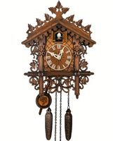 Schwarzwald Kuckucksuhr traditionell mit Vogel & Auto-Stopp