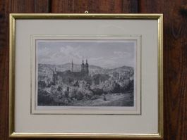 St.Gallen antiker Holzstich.Orig.Geschenk v.Ausgleichskasse