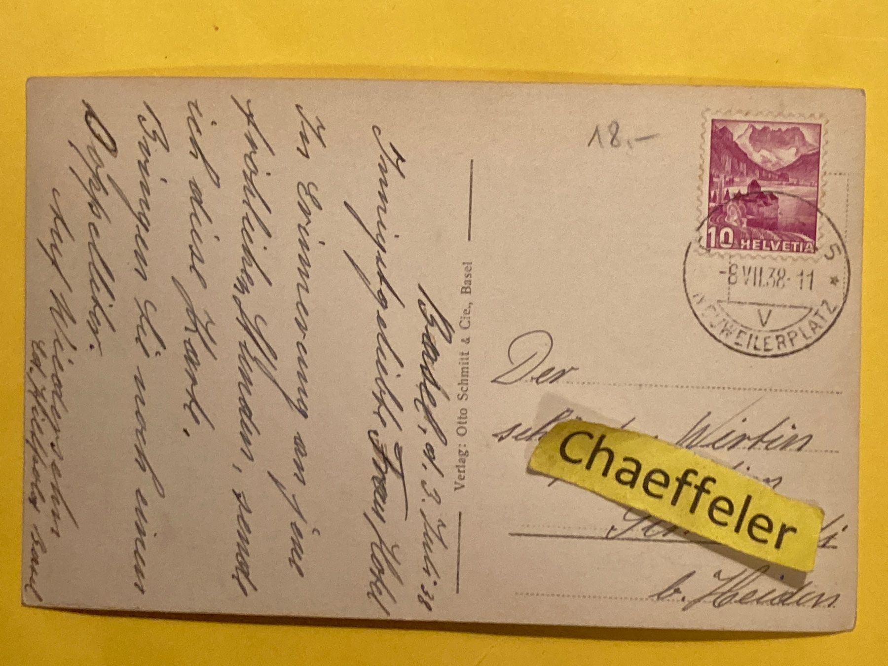 Cartes postales: 1938  63. Basel. Rheinhafen – D'occasion à Zürich par Chaeffeler 1