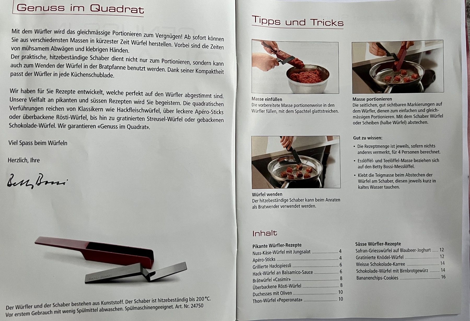 Betty Bossi Elettrodomestici da cucina: Genuss im Quadrat Betty Bossi – Nuovo (secondo la descrizione) da Wallbach venduto da 10merlin 1