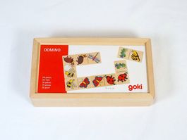 Goki Domino aus Holz mit bunten Insektenmotiven