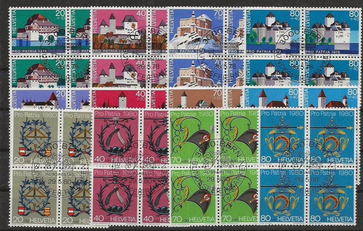 Tous les timbres: 1978 - 80  Pro Patria, Viererblock ET – D'occasion à Arlesheim par kuhnphila
