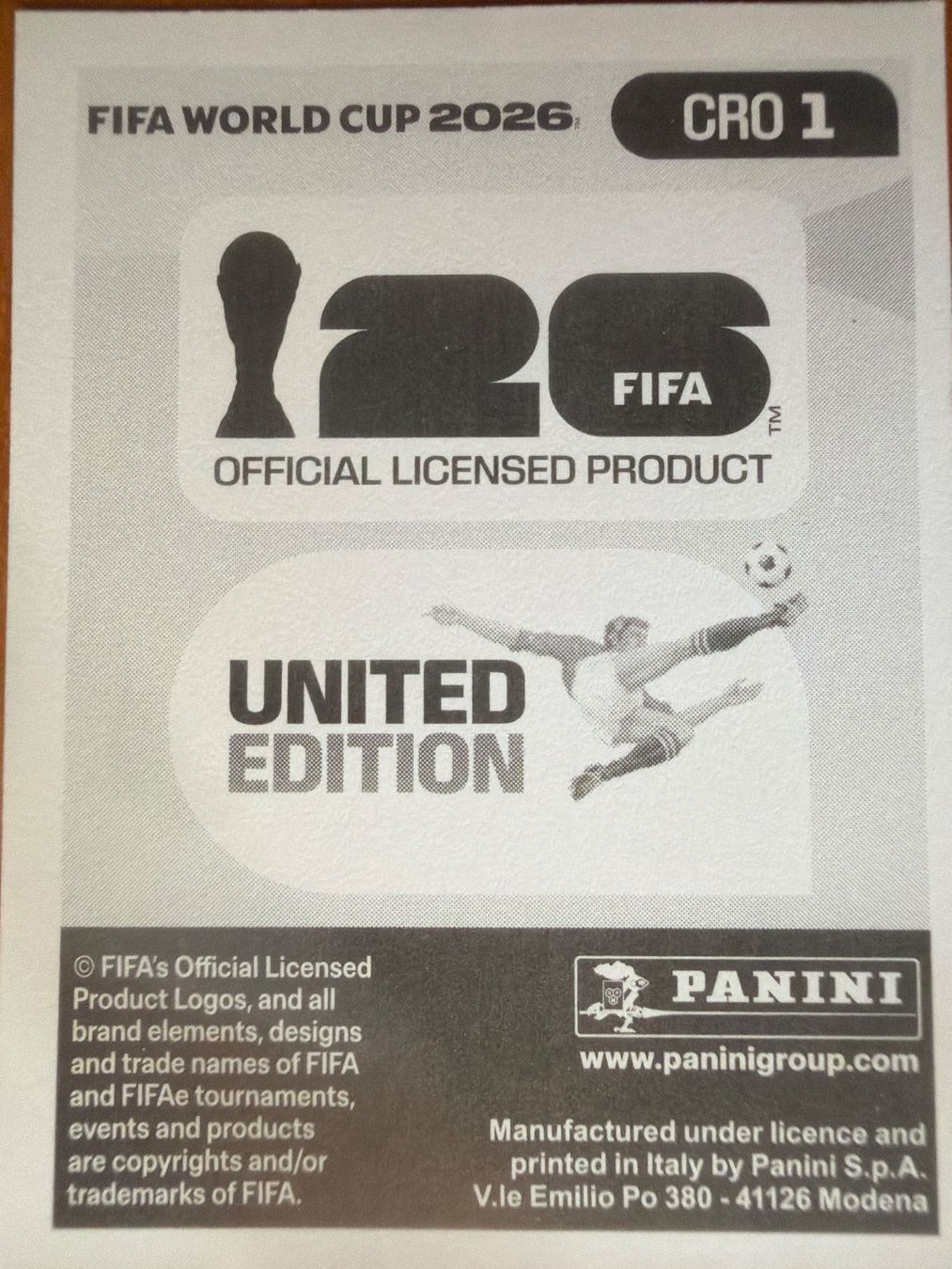 Panini Cartes à collectionner: Panini CRO1 – Neuf (Voir description) à Susten par Rechnun 1