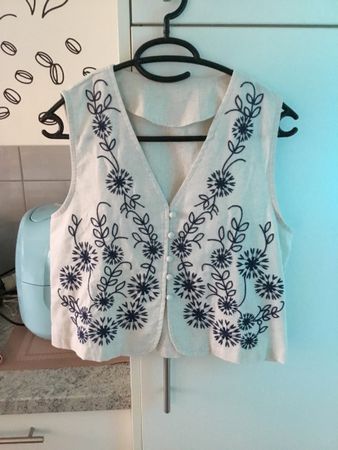 Weste Damen bestickt kurz Grösse One Size Neu 