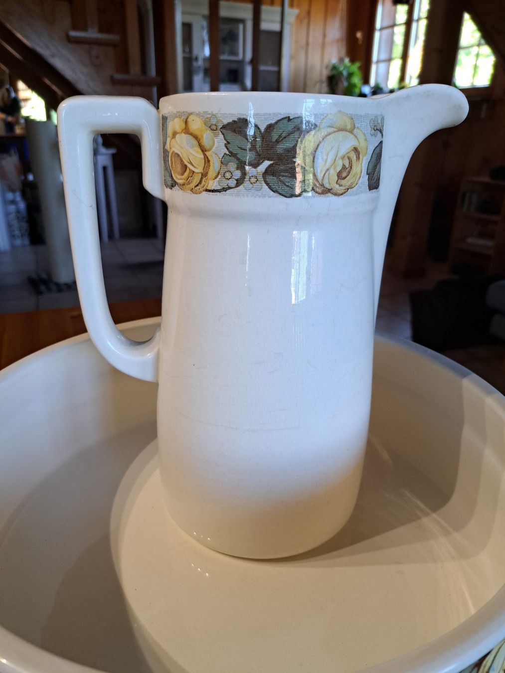 Villeroy & Boch Ciotole: Antikes Waschset mit Rosenmuster - Villeroy & Boch – Usato da Schnottwil venduto da Boere69 2