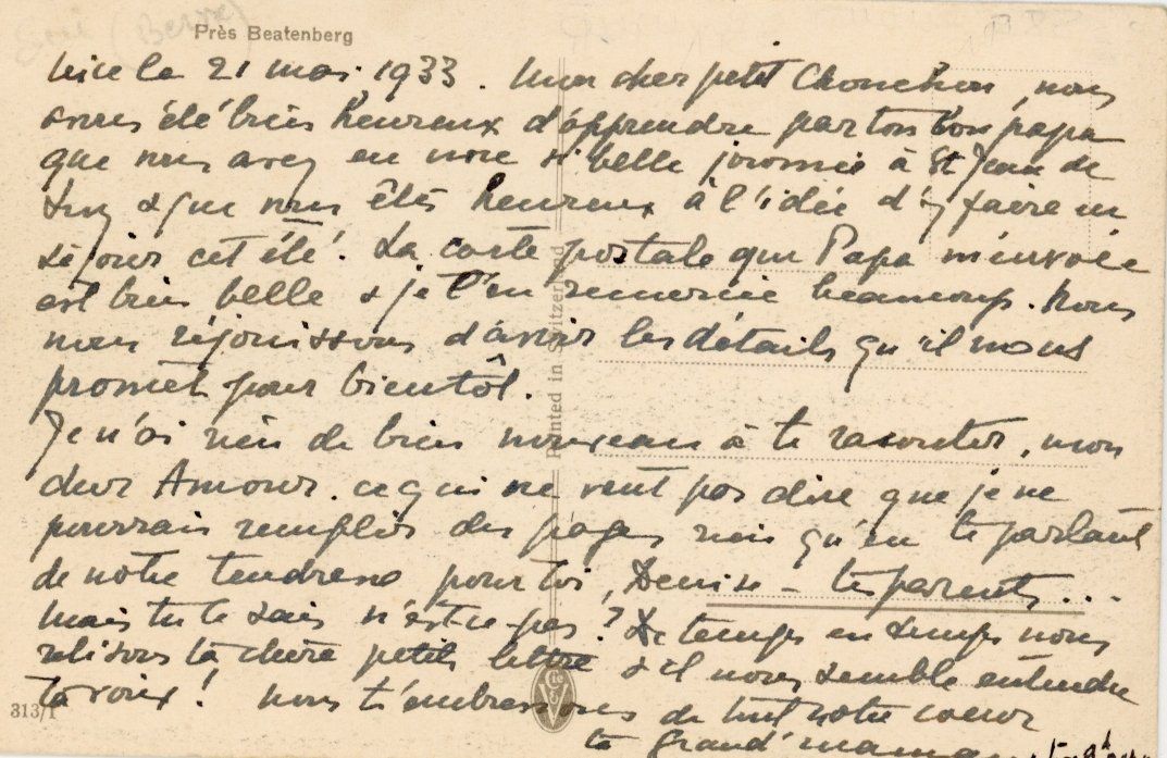 Cartoline postali: Beatenberg  BE  -  Winterliche Umgebung     um 1933 – Usato da Brig venduto da Valcards54 1