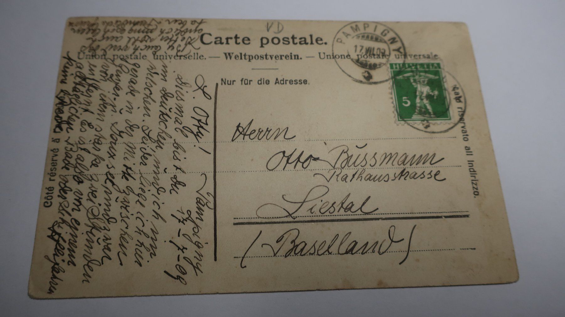 Cartoline postali: Pampigny. Place des Marronniers.  1909 – Difettoso da Cormoret venduto da Pascalll2001 5