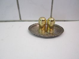 Salz und Pfeffer-Streuer in farbe Gold.