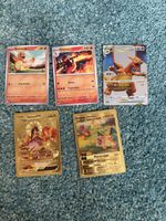 5 Pokemon Karten: Glumanda, Glutexo, Charizard