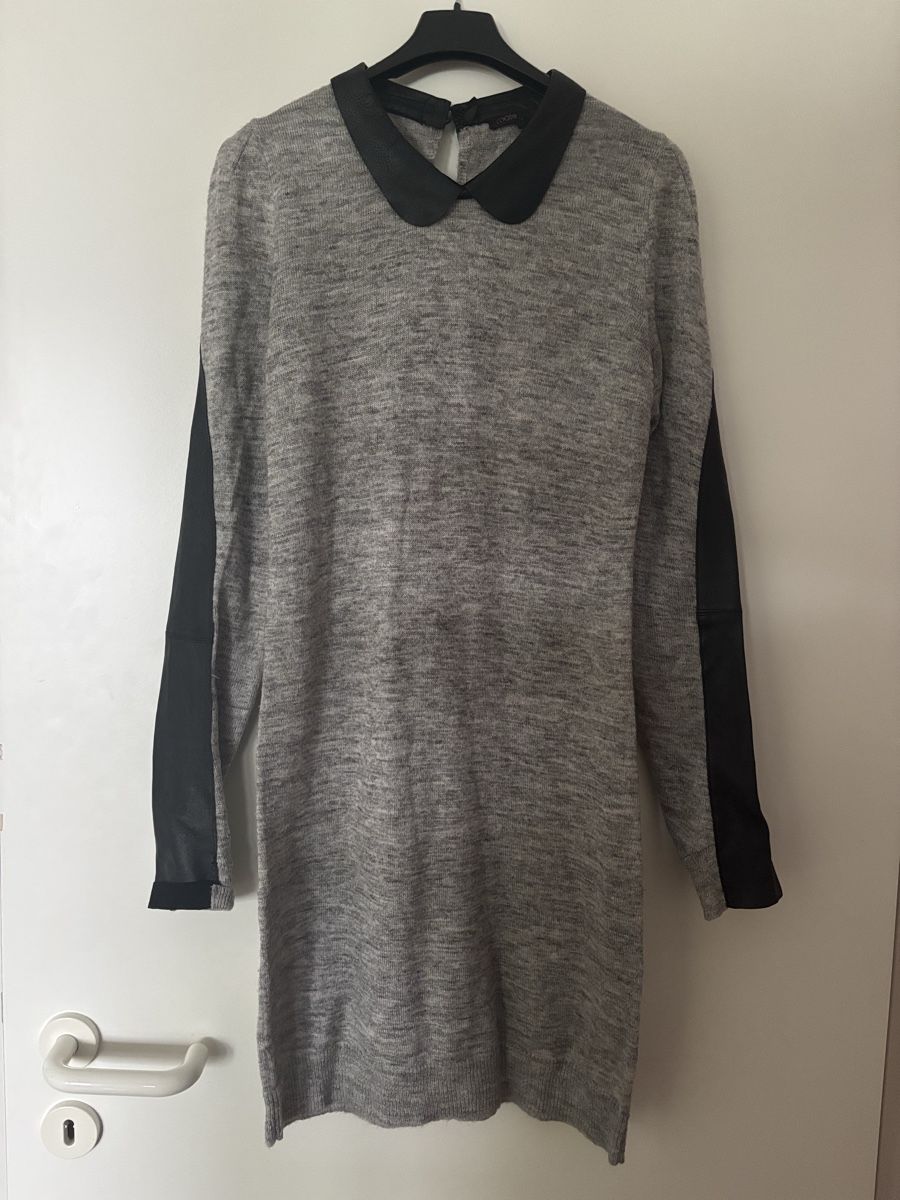 Maje Kleider: MAJE Strickkleid mit Lederapplikationen, Grösse 3 / M – Neu (gemäss Beschreibung) aus Küsnacht ZH von diavolina12