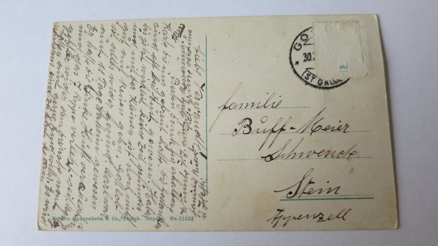 Ansichtskarten: Gossau / SG - Dorfplatz - belebt - 1920 – Gebraucht aus Jona von centumprata 1