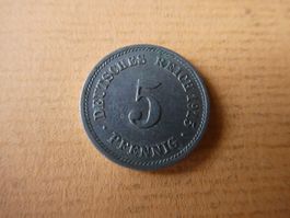 Dt. Reich 1915 F,  5 Pfennig