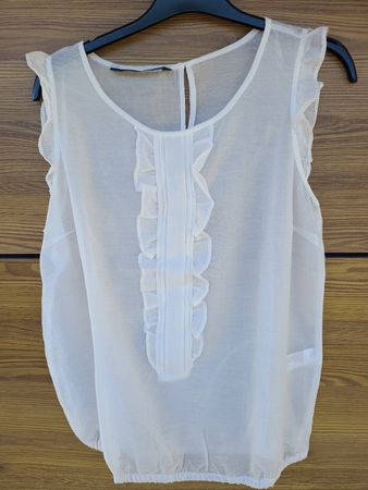 Haut en voile blanc Zara, sans manche XL