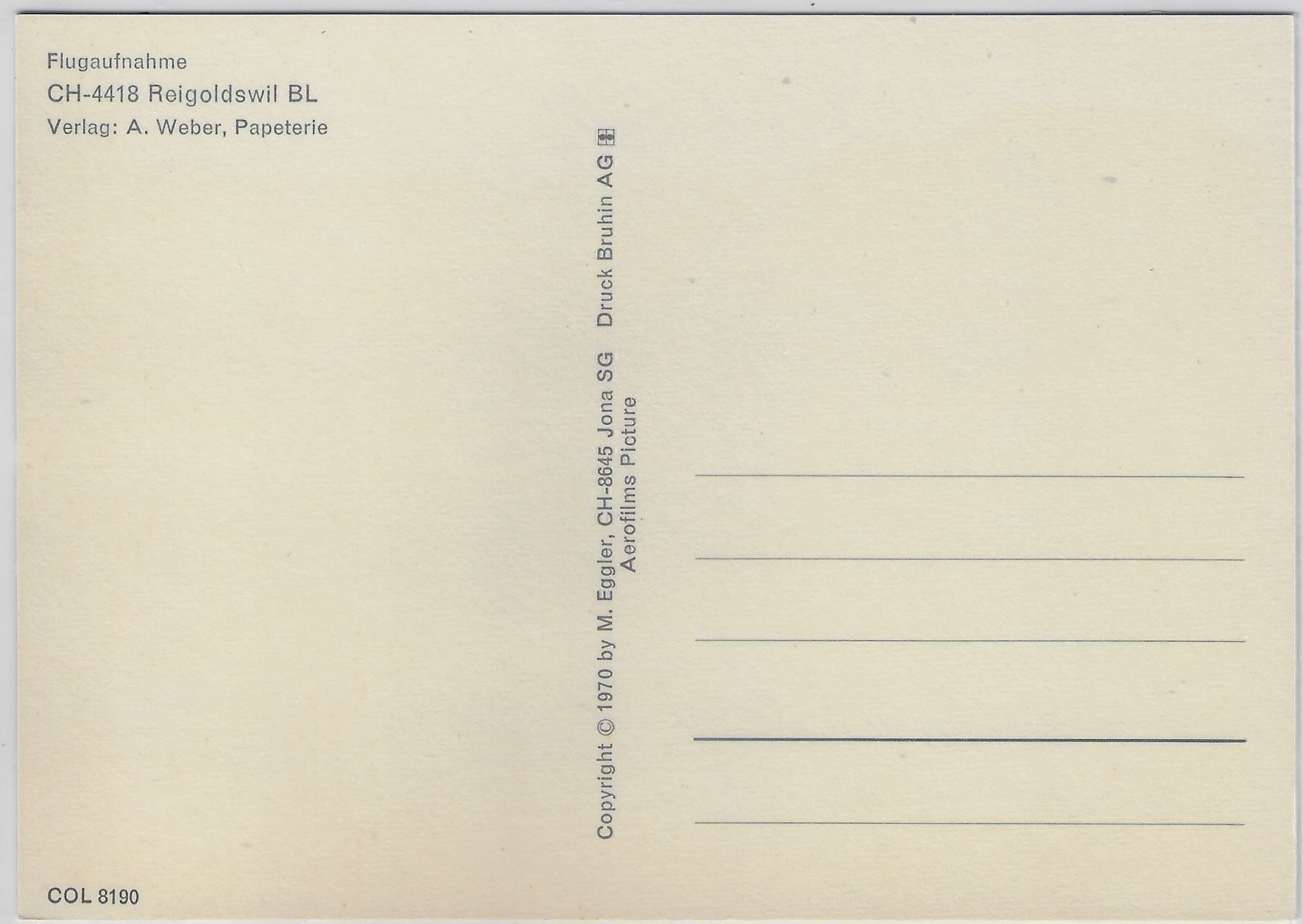 Cartoline postali: Flugaufnahme Reigoldswil BL – Antico da Ettingen venduto da Kartenplanet 1
