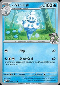 Pokémon Sammelbilder & Trading cards: N's Vanillish - Pokemon Ascended Heroes – Gebraucht aus Altstätten SG von GGsGameshop