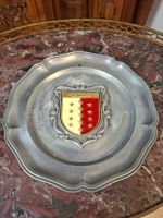 Antiker Zinnteller Valais Schweiz Wandteller Togni Naters