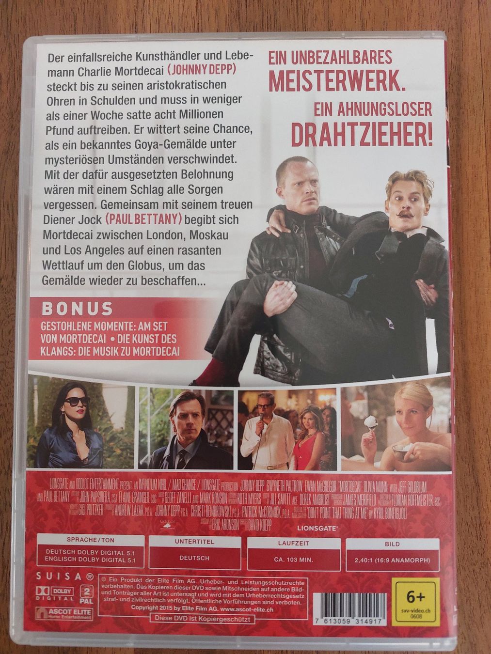 Tutti i DVDs: DVD - Mortdecai – Usato da Rheinfelden venduto da FilmAuktion 1