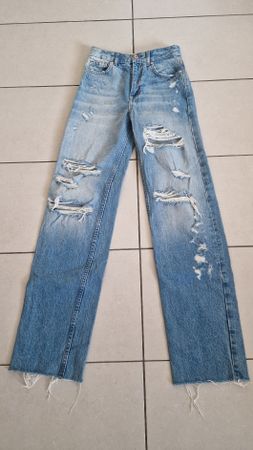 PULL&BEAR High Waist Wide Leg Jeans Destroyed – Gr. 34 (NEU)