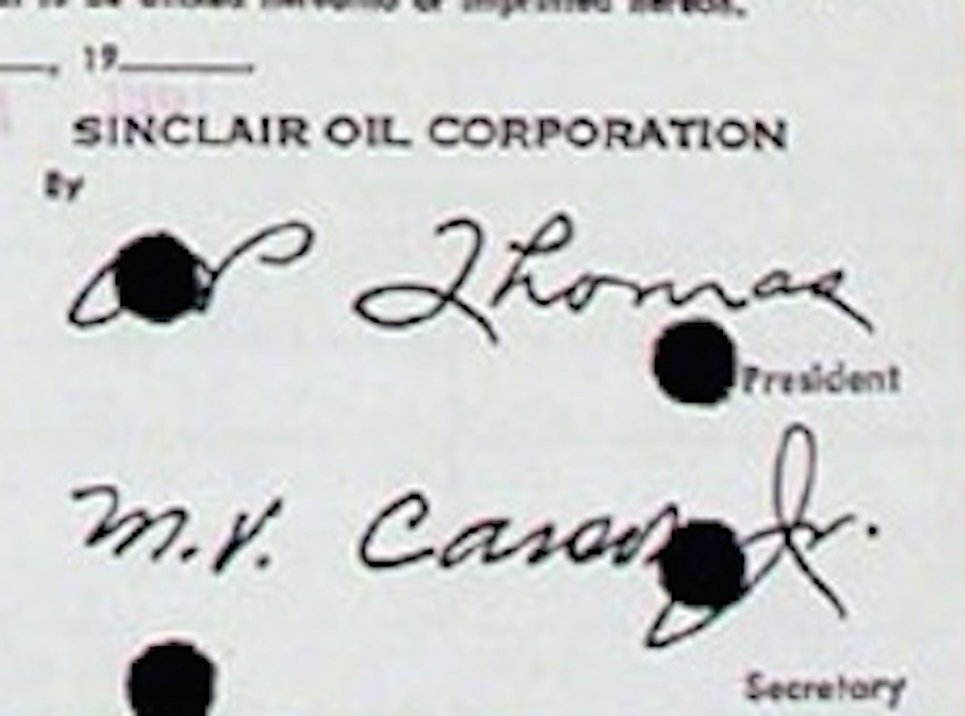 Dokumente: 4,375% Sinclair Oil Corporation - 1968 – Gebraucht aus Solothurn von Sgasche 1