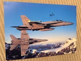 Bild F/A-18 Schweizer Luftwaffe mit Unterschrift von 2002
