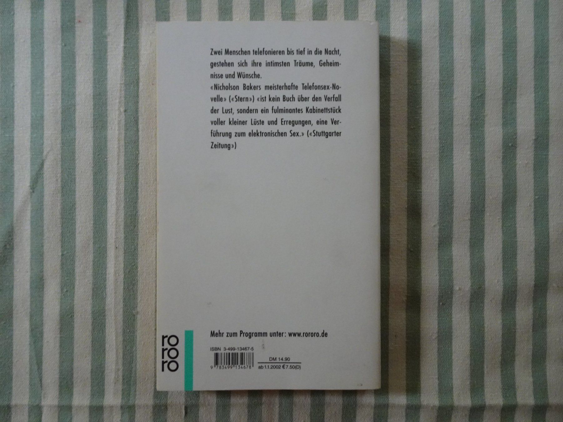 Libri: Nicholas Baker - VOX - Erotik-Roman - B566 – Usato da Küssnacht am Rigi venduto da Bookslove-Divers 1