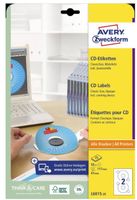 Avery CD-Etiketten L6015-25, 25 Blatt komplett
