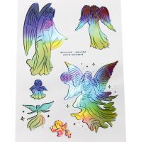 Abziehbilder A5 - Engel - irrisierend/blau