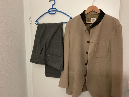 Luis Trenker Trachtenanzug beige grau Grösse 50