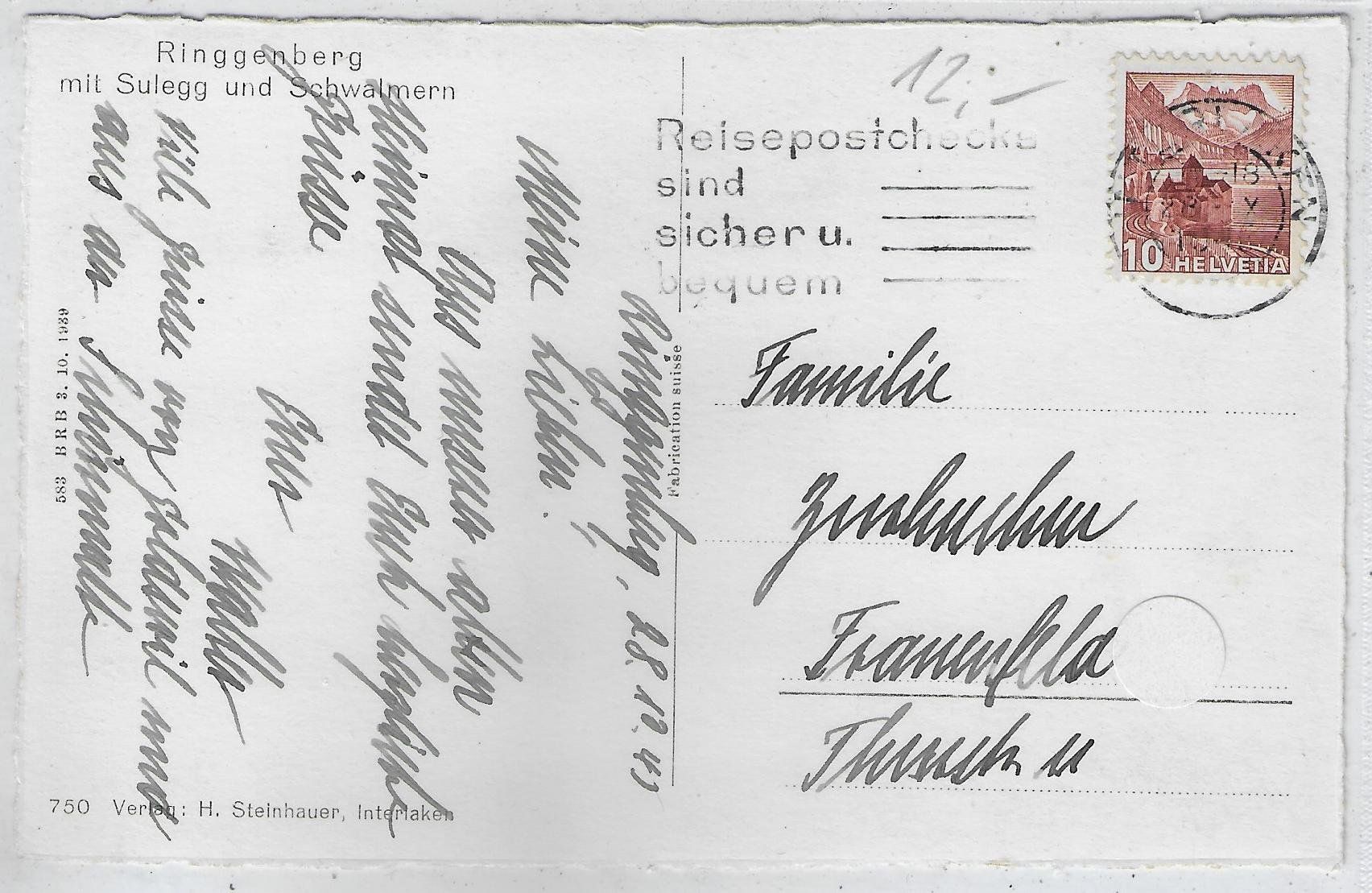 Cartoline postali: Ringgenberg mit Sulegg und Schwalmern – Usato da Ettingen venduto da Kartenplanet 1