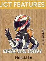Sticker Aufkleber biker girl inside