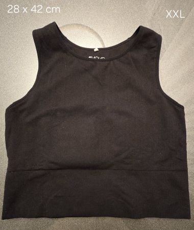 Schwarzes Tanktop / Sporttop, Gr. XXL,  Enganliegend