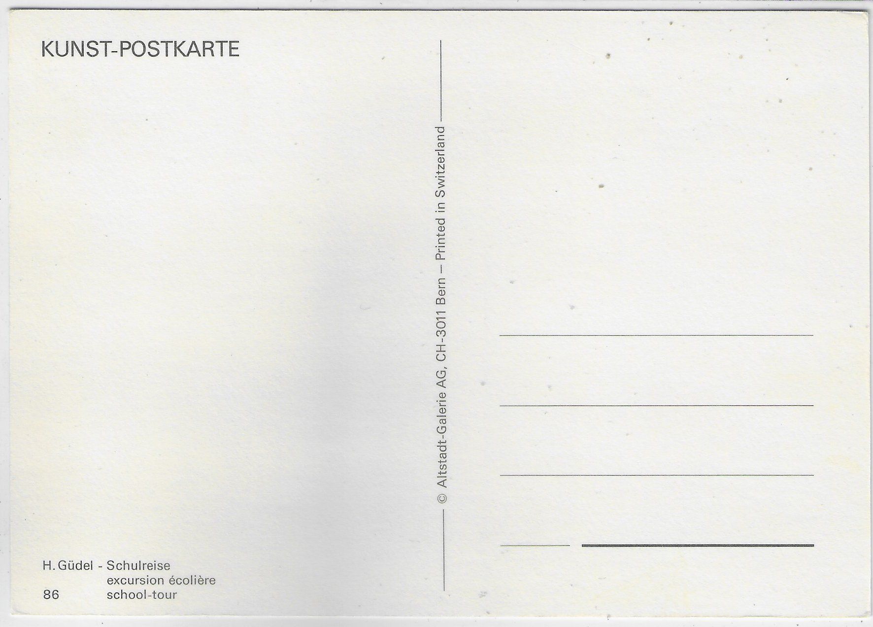 Cartoline postali: H. Güdel - Schulreise - excursion ecoliere – Usato da Ettingen venduto da Kartenplanet 1